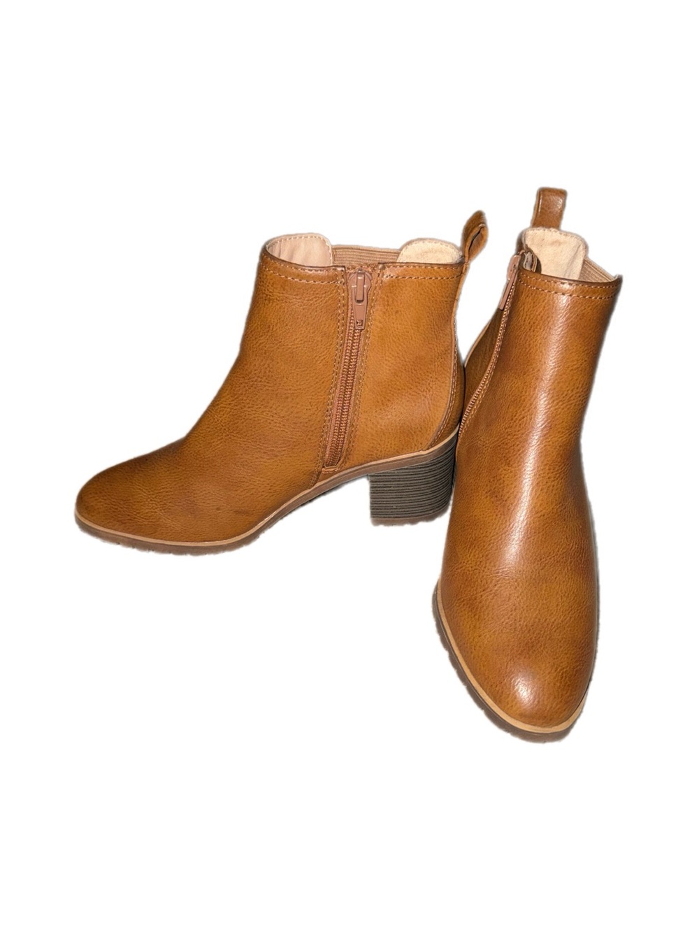 Women's life stride mesa brown Ankle Booties with Block Heel size 6